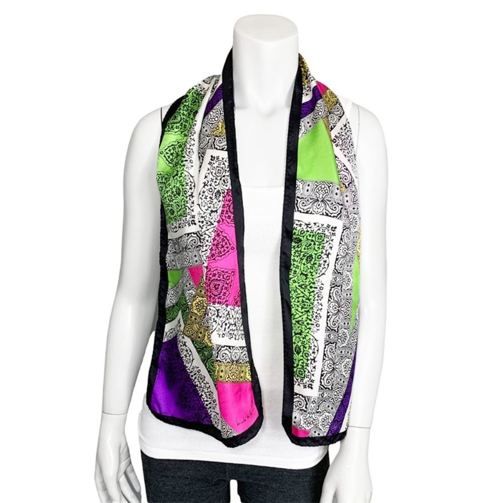 VINTAGE Nicole Miller Silk Scarf - Picture 6 of 6